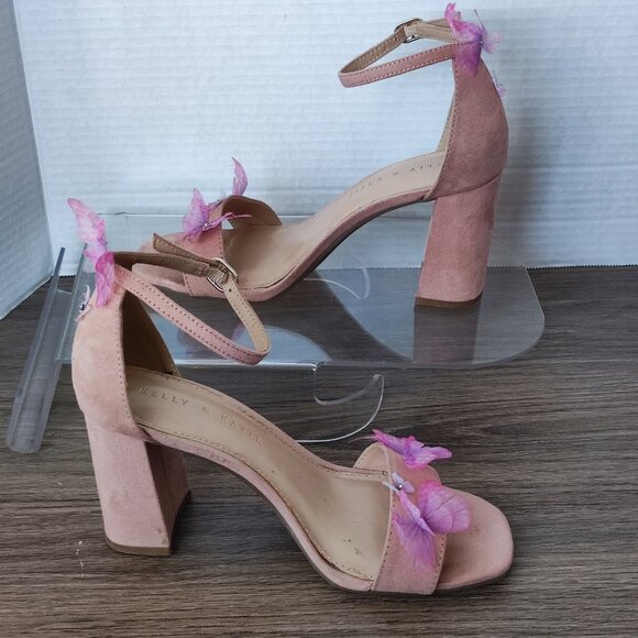Kelly & Katie Butterfly  Chunky High Heels Size 6 Preppy Formal Dressy Pumps - Picture 2 of 14